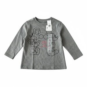 Disney Baby Mickey Minnie Mouse Grey Long Sleeve T-Shirt 2T NWT